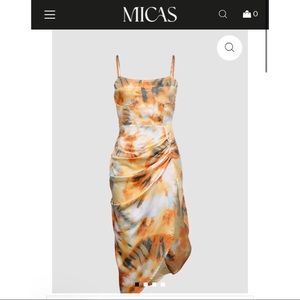 Floral Satin Midi Dress, Small, new, never worn!